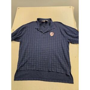 Vintage 1999 New York Yankees Pro Edge Polo Shirt Mens XL Blue Diamond Pattern